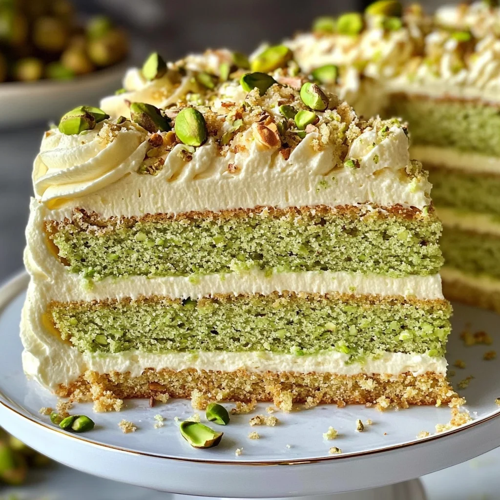 Pistachio Dacquoise Cake