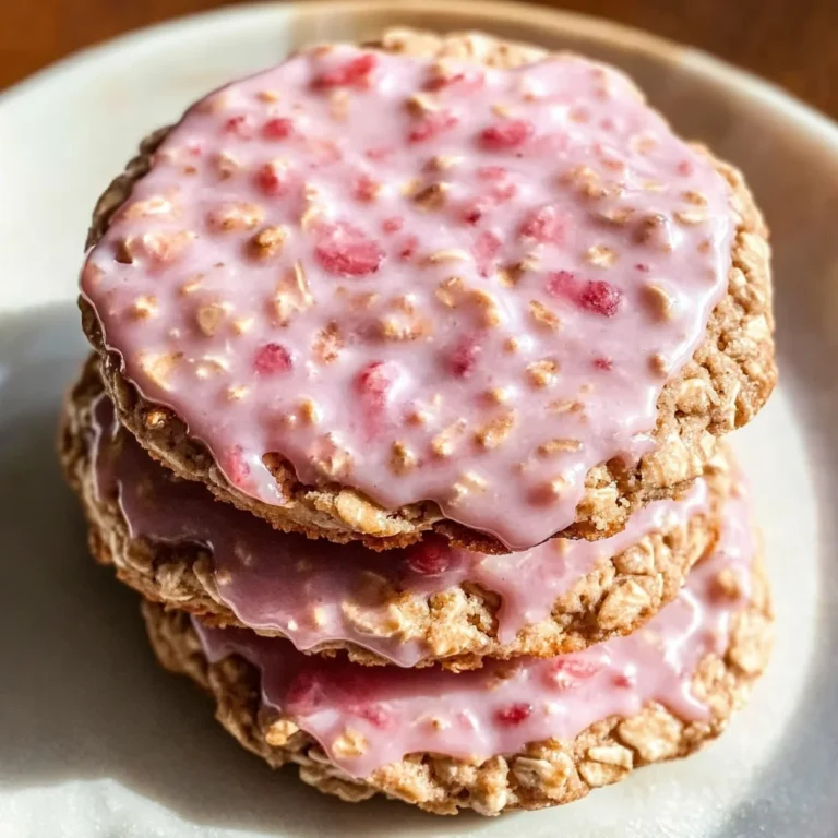 Strawberry Iced Oatmeal Cookies Recipe