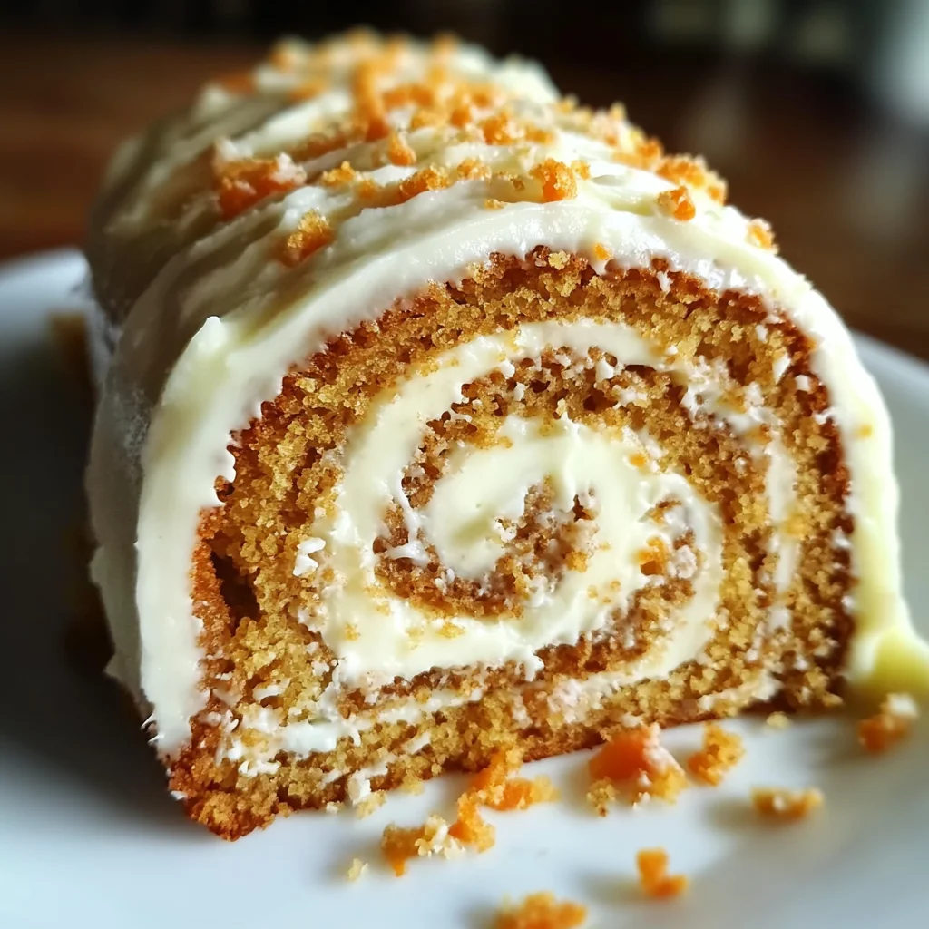 Carrot Cake Roll with Cream Cheese Frosting Filling