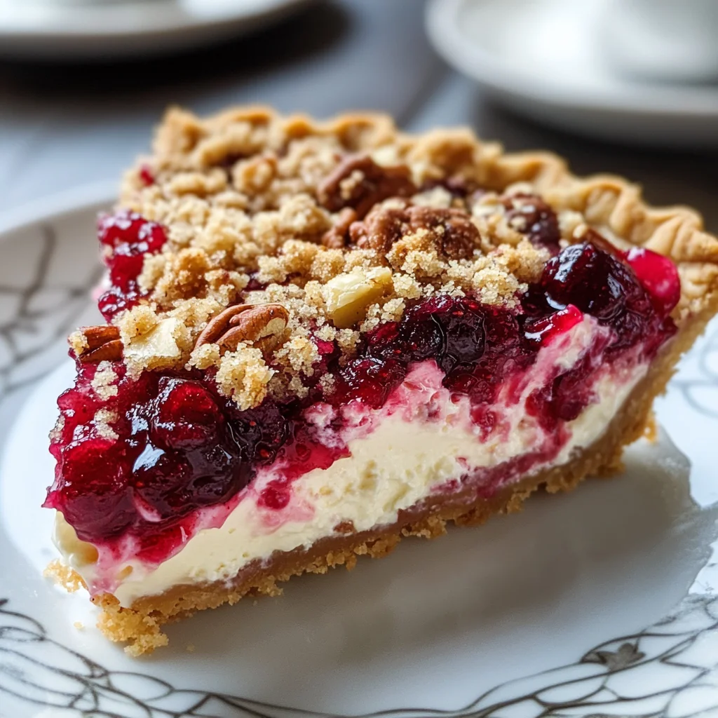 Cranberry Cream Cheese Crumb Pie