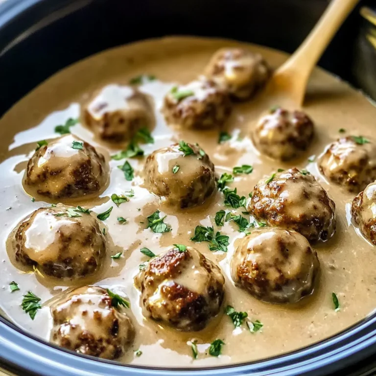 Crockpot Swedish Meatballs with Creamy Gravy