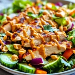 Crunchy Thai Chicken Salad with Peanut Dressing