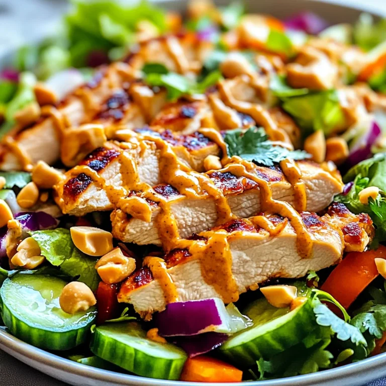 Crunchy Thai Chicken Salad with Peanut Dressing
