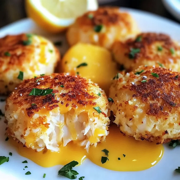 Golden Cheddar Crab Cakes with Zesty Lemon Butter Drizzle