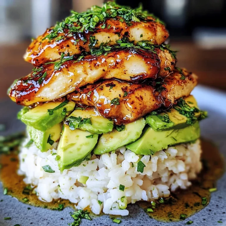 Honey Lime Chicken & Avocado Rice Stack