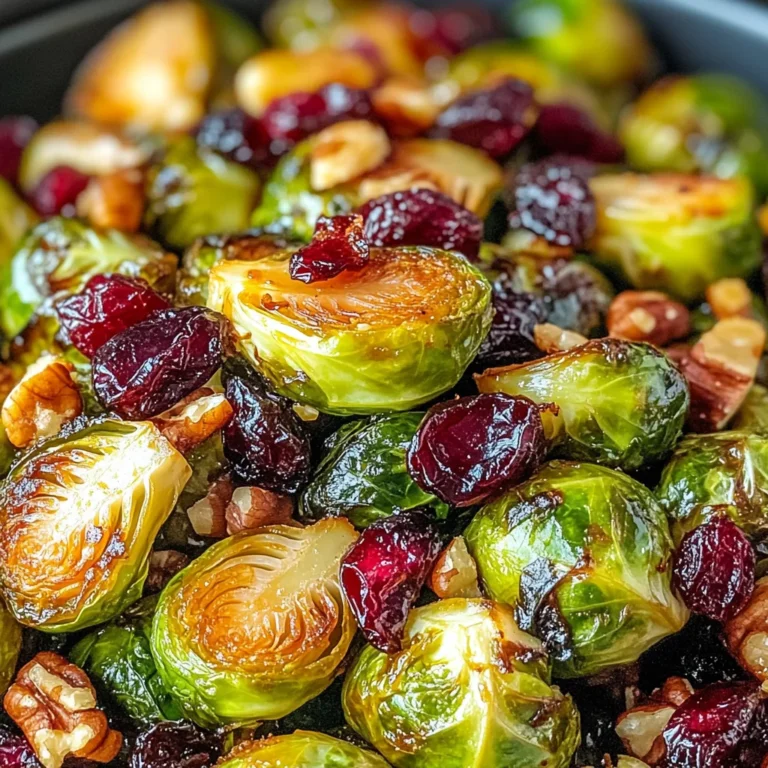 Orange Maple Glazed Brussels Sprouts with Cranberries