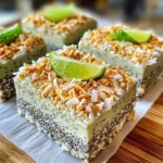 Refreshing No-Bake Chia Pudding Bars with Zesty Coconut Lime Flavor