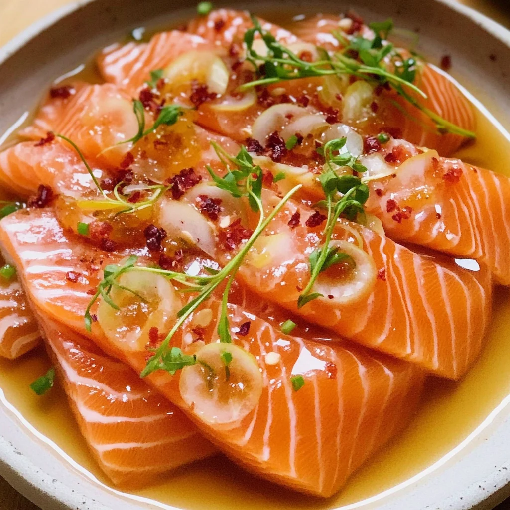 Salmon Crudo with Citrus Soy Dressing
