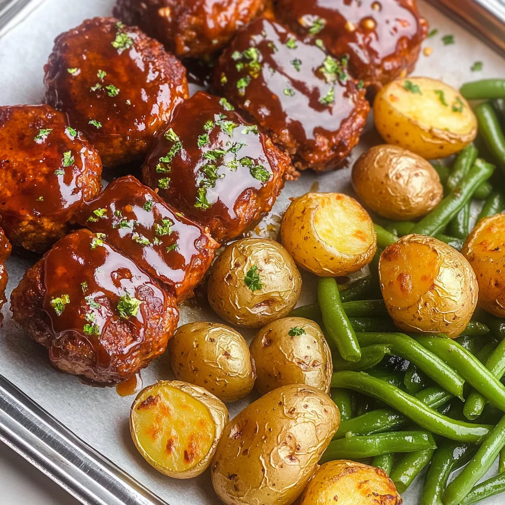 Sheet Pan Mini Meatloaf and Roasted Potatoes