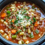 Slow Cooker Italian chicken hamburger Soup