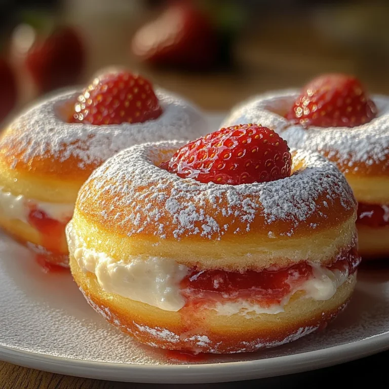 Strawberry Cheesecake Stuffed Donuts