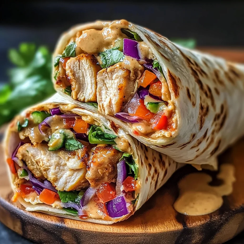 Flavorful Thai Peanut Chicken Wraps