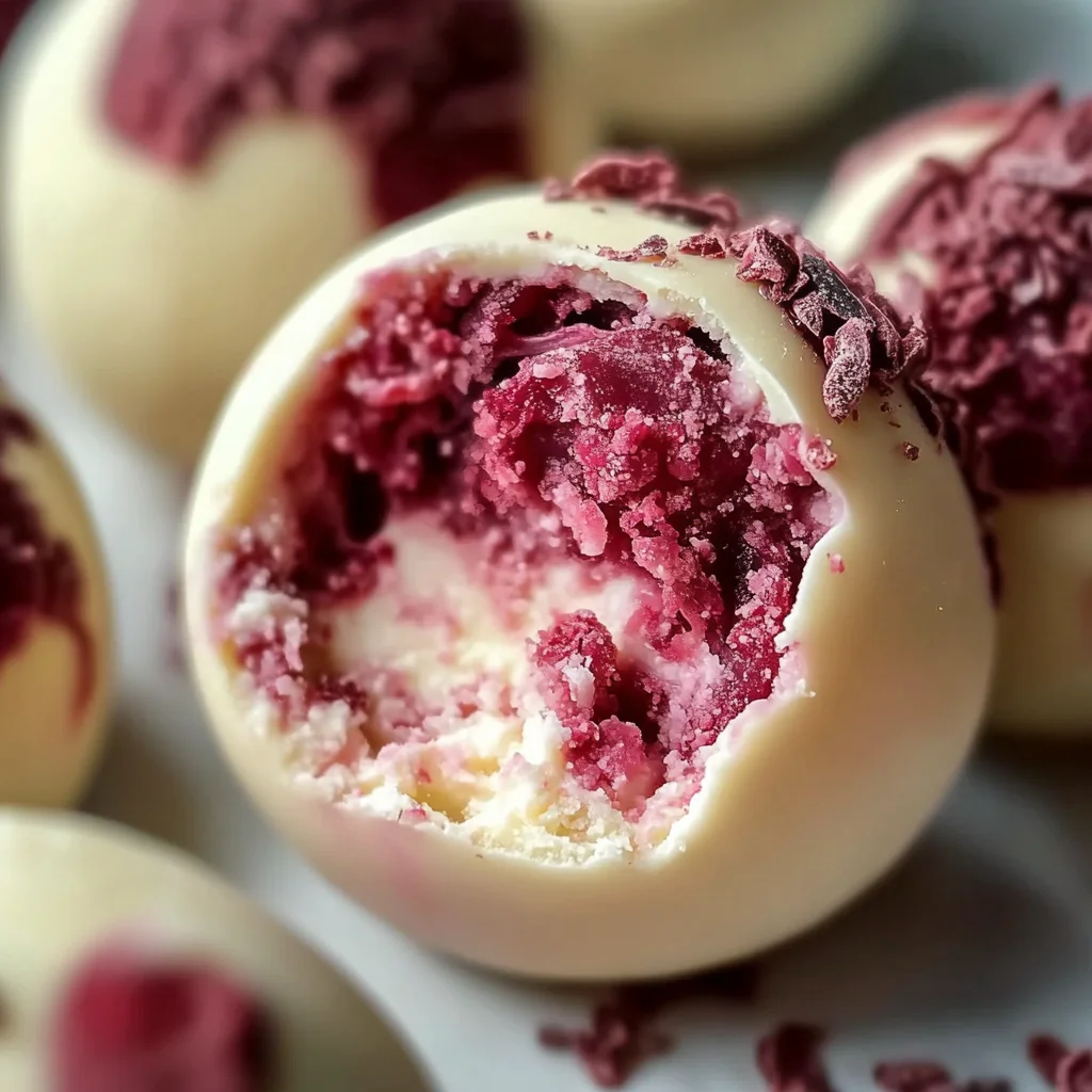 No-Bake Raspberry Cheesecake Truffles