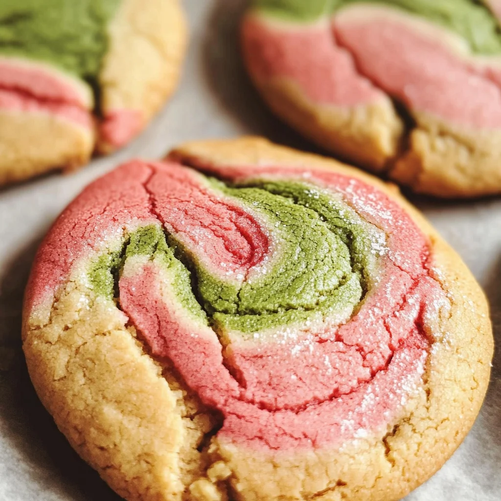 Strawberry Matcha Marble Cookies