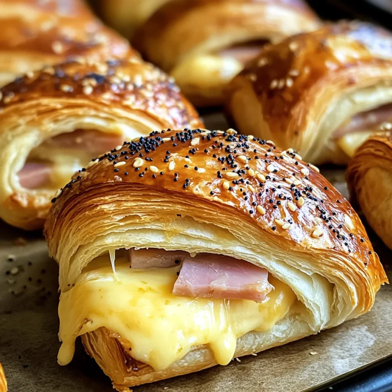 Baked chicken ham and Cheese Croissants