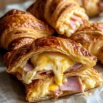 Baked chicken ham and Cheese Croissants Easy Breakfast Bake Recipe!