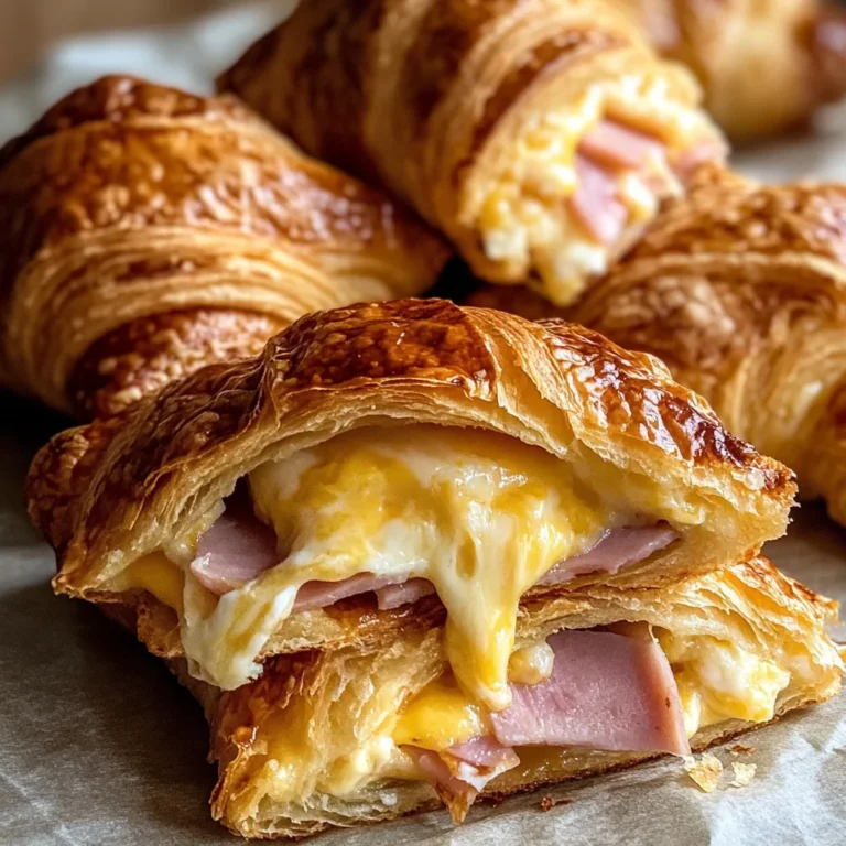 Baked chicken ham and Cheese Croissants Easy Breakfast Bake Recipe!