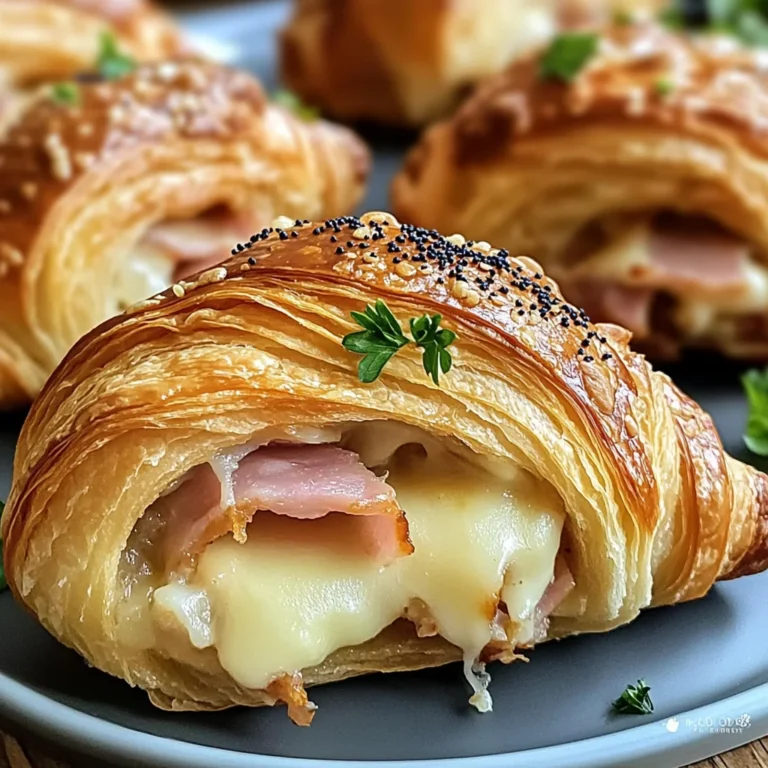 Brunch Baked chicken ham and Cheese Croissants for Effortless Mornings