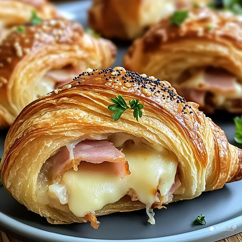 Brunch Baked chicken ham and Cheese Croissants for Effortless Mornings