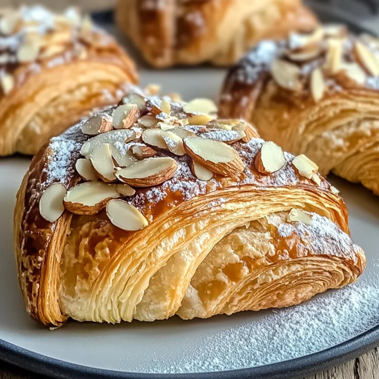 Buttery Almond Croissants with Crunchy Topping