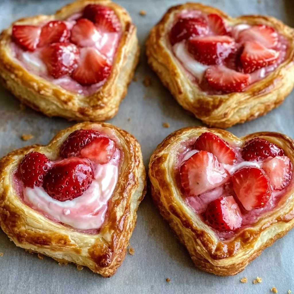 Strawberry Cream Cheese Heart Danishes