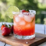 Strawberry Lime Mocktail Margarita