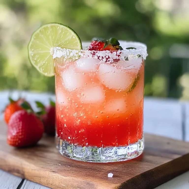 Strawberry Lime Mocktail Margarita