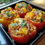 Teriyaki Pineapple Chicken & Rice Stuffed Peppers Bliss