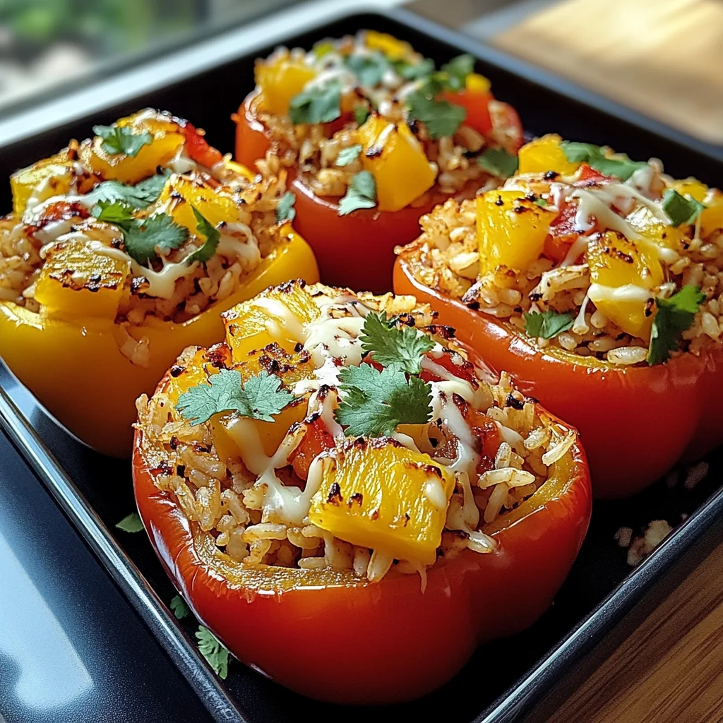 Teriyaki Pineapple Chicken & Rice Stuffed Peppers Bliss
